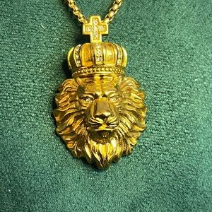 Gold Lion Necklace for the King of the Castle! 20” Chain